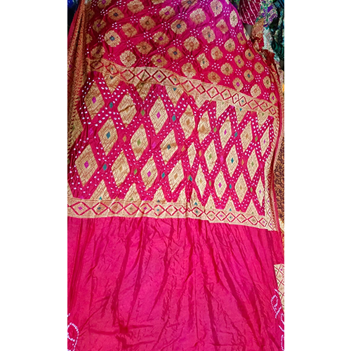 Gadhwal Silk Sarees With Blouse - Color Pink